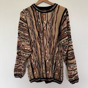 Vintage 90s Tundra Sweater Mens XL Colorful Coogi Style Pullover Sweatshirt